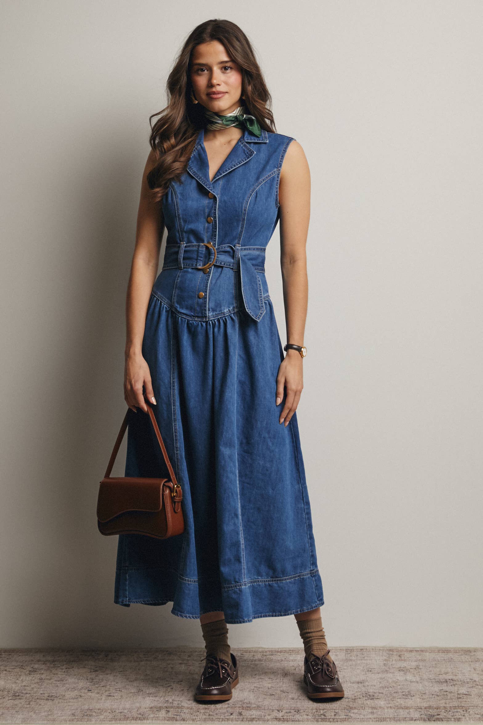 Sleeveless Denim Maxi Dress