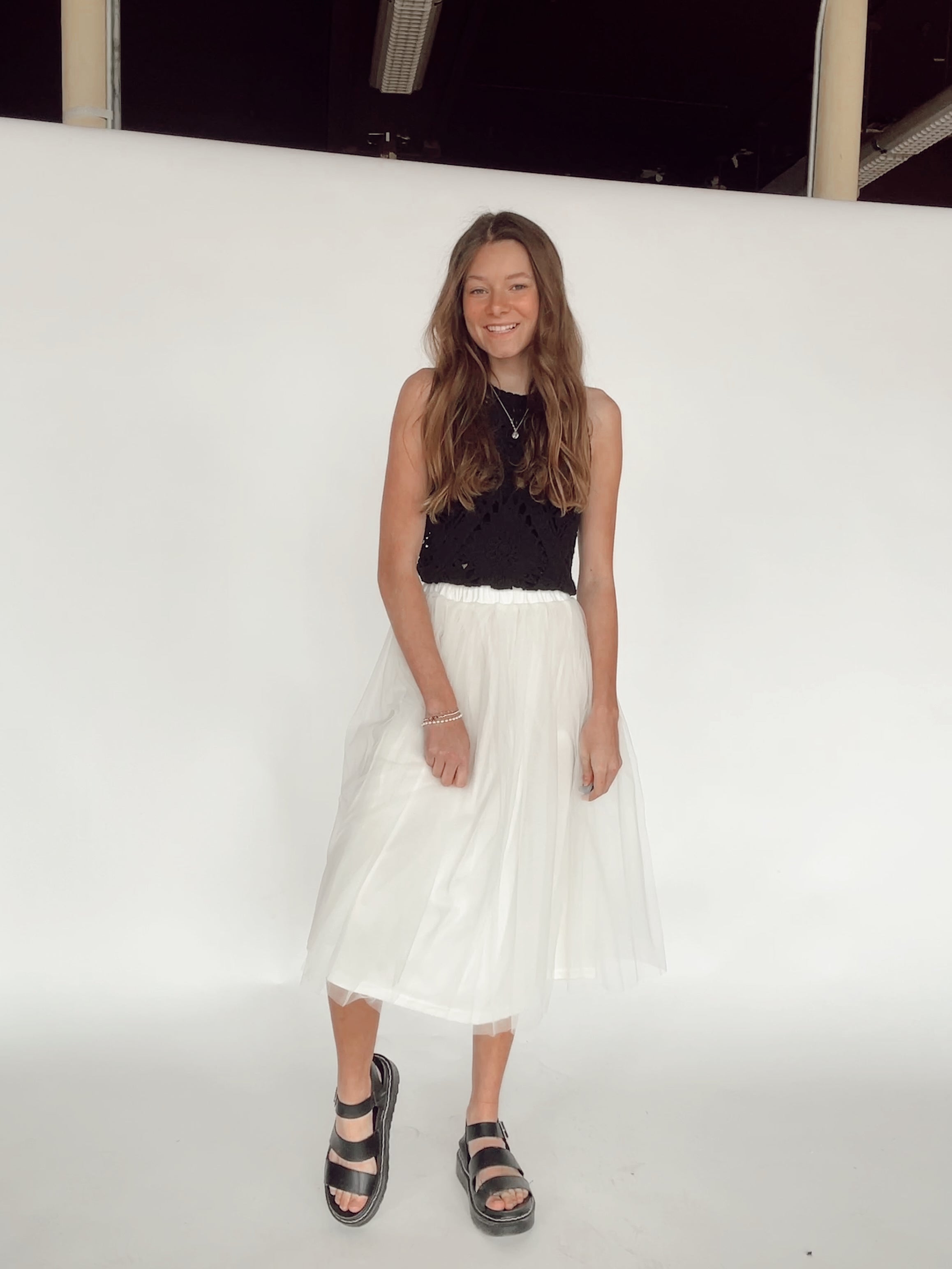 Cream Tulle Skirt Extra Large