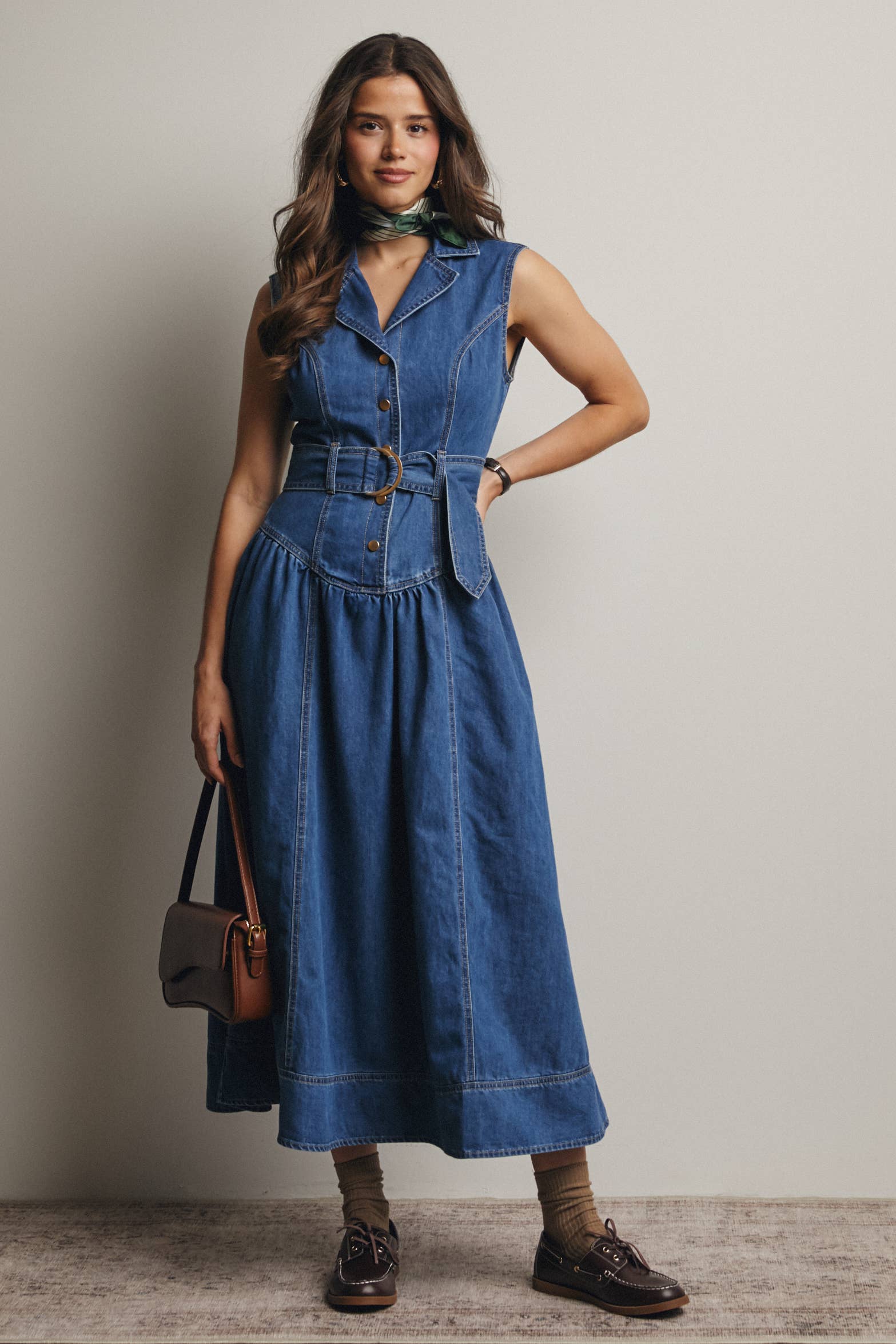 Sleeveless Denim Maxi Dress