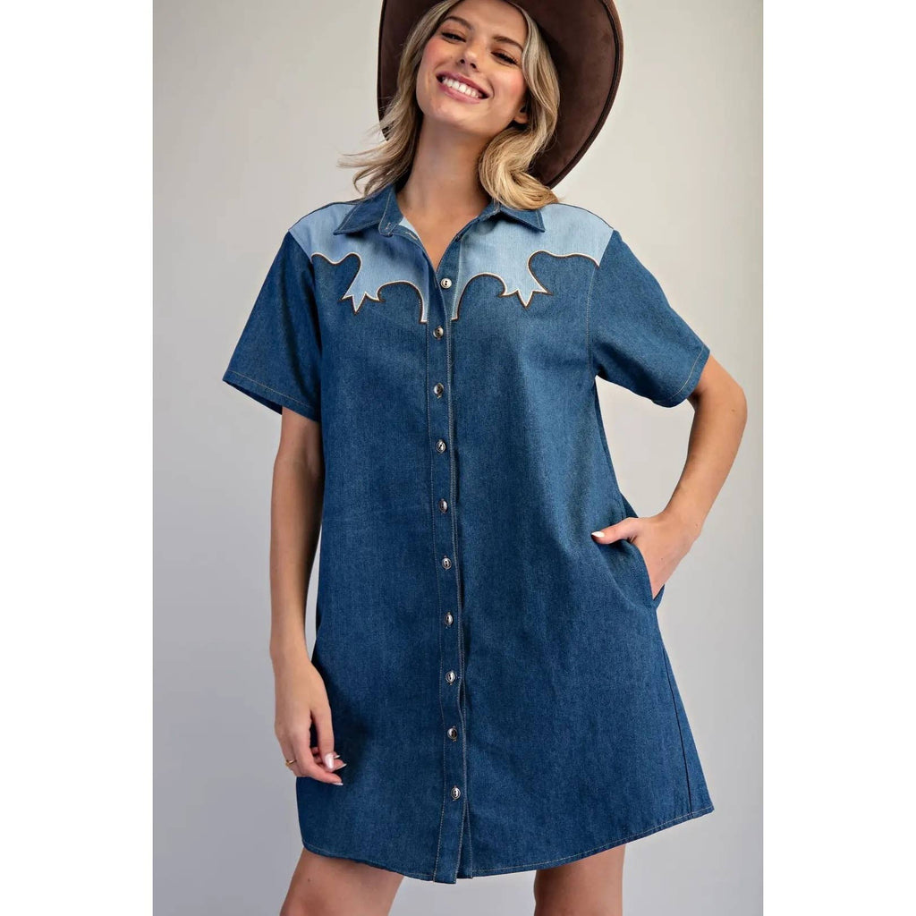 Western Denim Mini Dress
