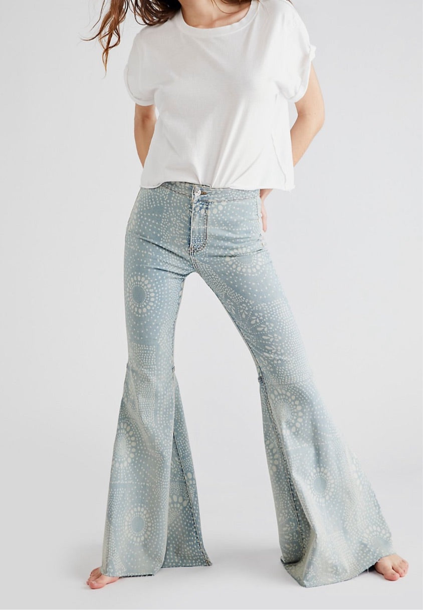 Free People Just Float On Flare Jeans in Indigo